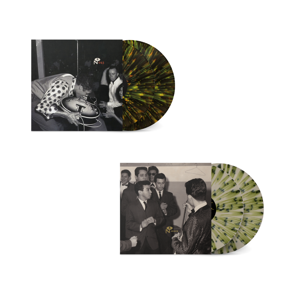 West Side Bundle featuring two splatter vinyl records with vintage black and white music scene covers
