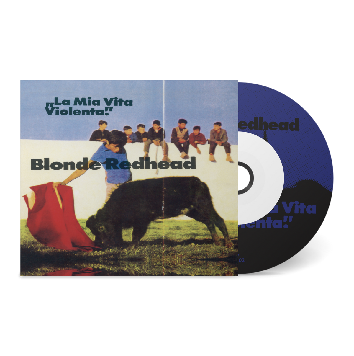 La Mia Vita Violenta vinyl record by Blonde Redhead with cover art showing a bull and a person holding a red cloth outdoors.
