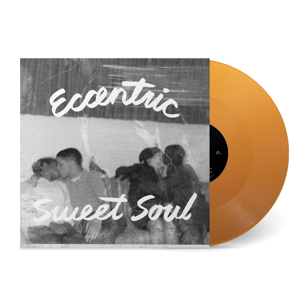 Eccentric Sweet Soul vinyl record with orange translucent color and black-and-white cover art featuring intimate portrait.