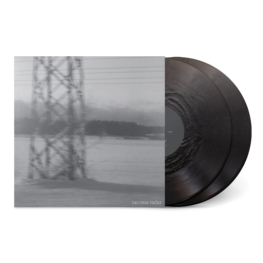No One Waved Goodbye vinyl record with blurred black and white cover featuring a power line tower and landscape.