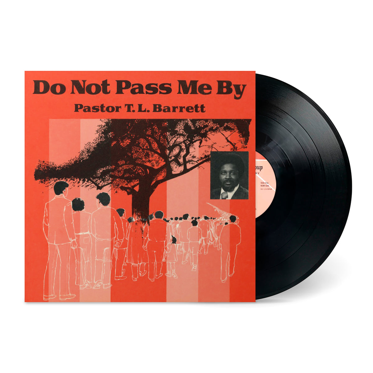 Do Not Pass Me By Vol. I vinyl record with orange cover featuring stylized figures and a tree by Pastor T. L. Barrett