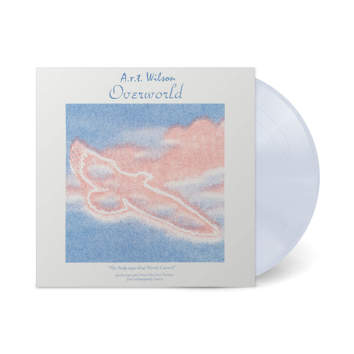 A.R.T. Wilson Overworld vinyl record with pastel bird and sky artwork on a white background