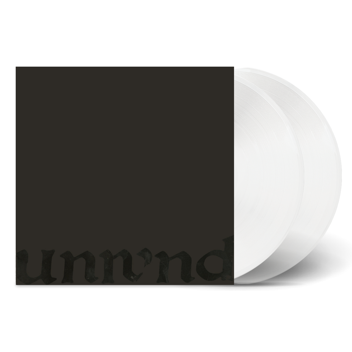 Leaves Turn Inside You double clear vinyl record with minimalist black cover art and subtle text design.