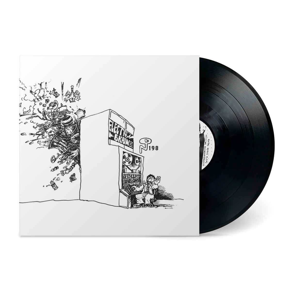 Eugene vinyl record with black and white cover art depicting a cartoonish pinball machine and explosion scene