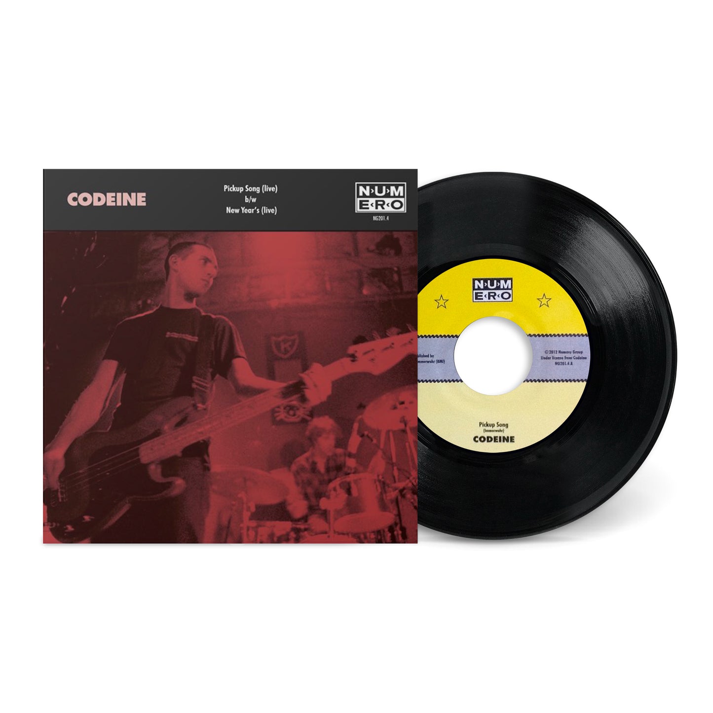 Pickup Song (live) b/w New Year’s (live) vinyl record with black vinyl and vintage live band cover design