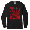 Black long sleeve shirt featuring an abstract red design with the word JEJUNE on the front, This Afternoons Malady T-Shirt