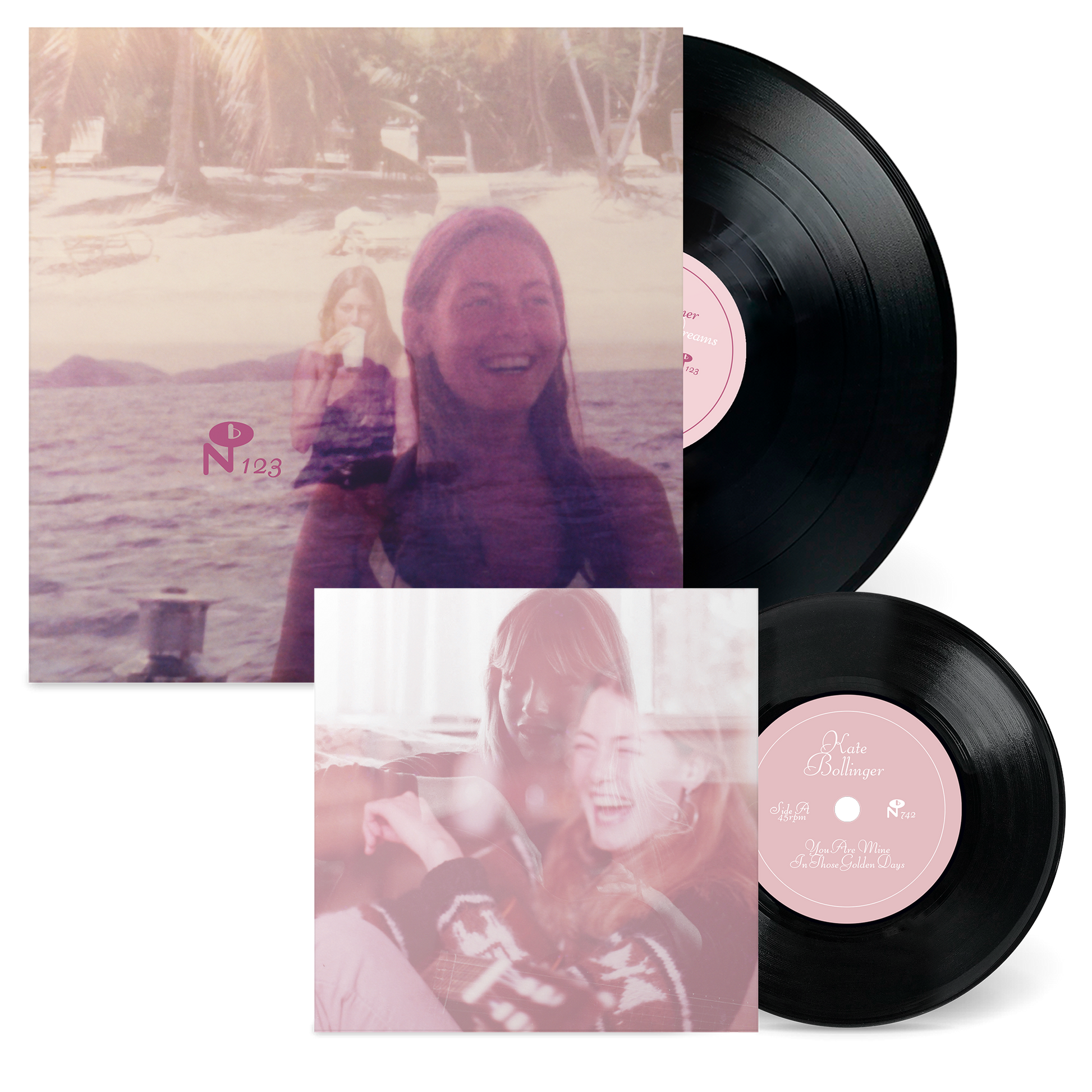 Vinyl records and cover featuring soft-focus vintage photos with smiling women titled Lady Full Of Dreams