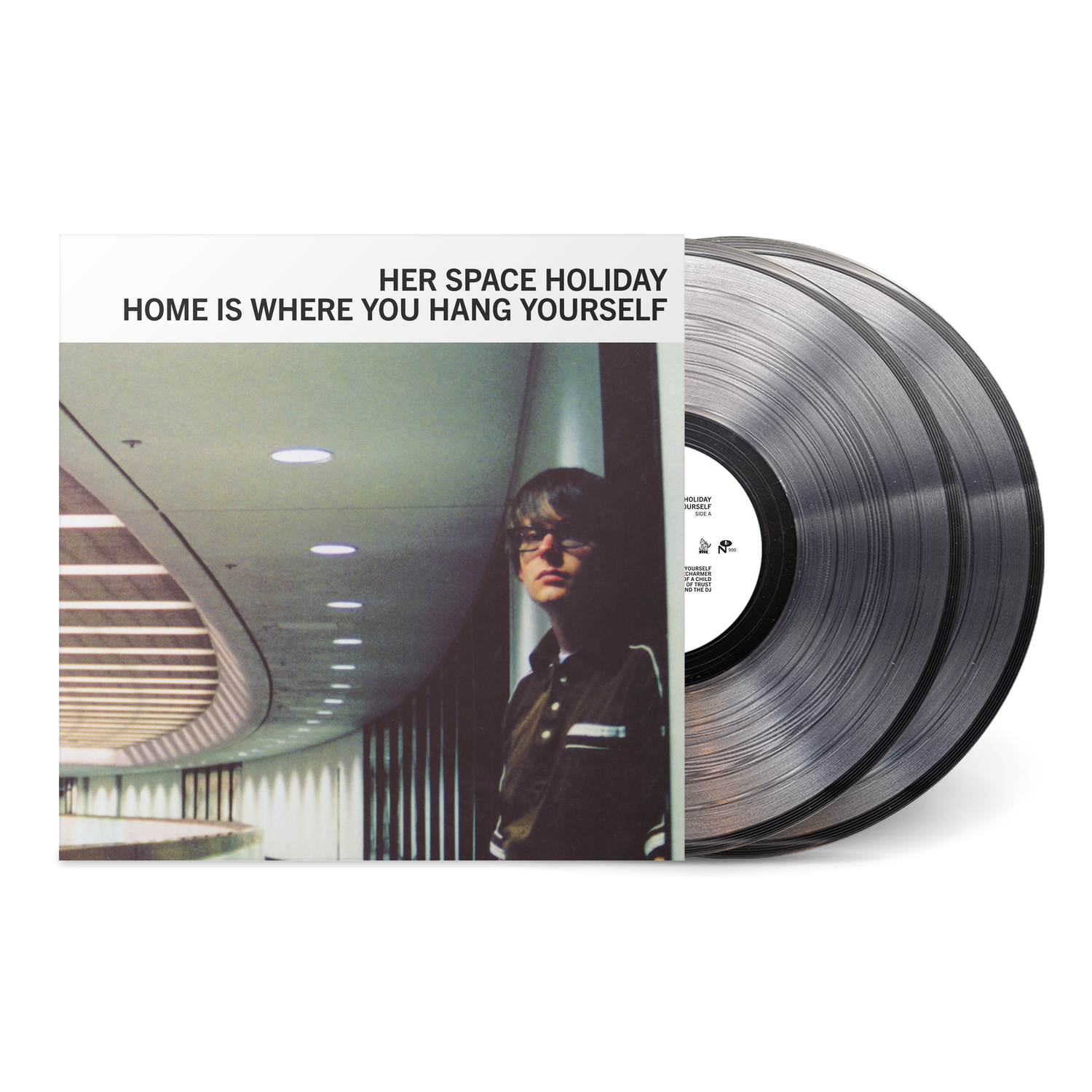 Vinyl record and cover featuring a person in a hallway, Home Is Where You Hang Yourself [Y2K 25th Anniversary Edition]