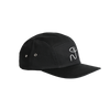 Numero Five Panel Cap in black with white minimalist logo embroidery on front panel