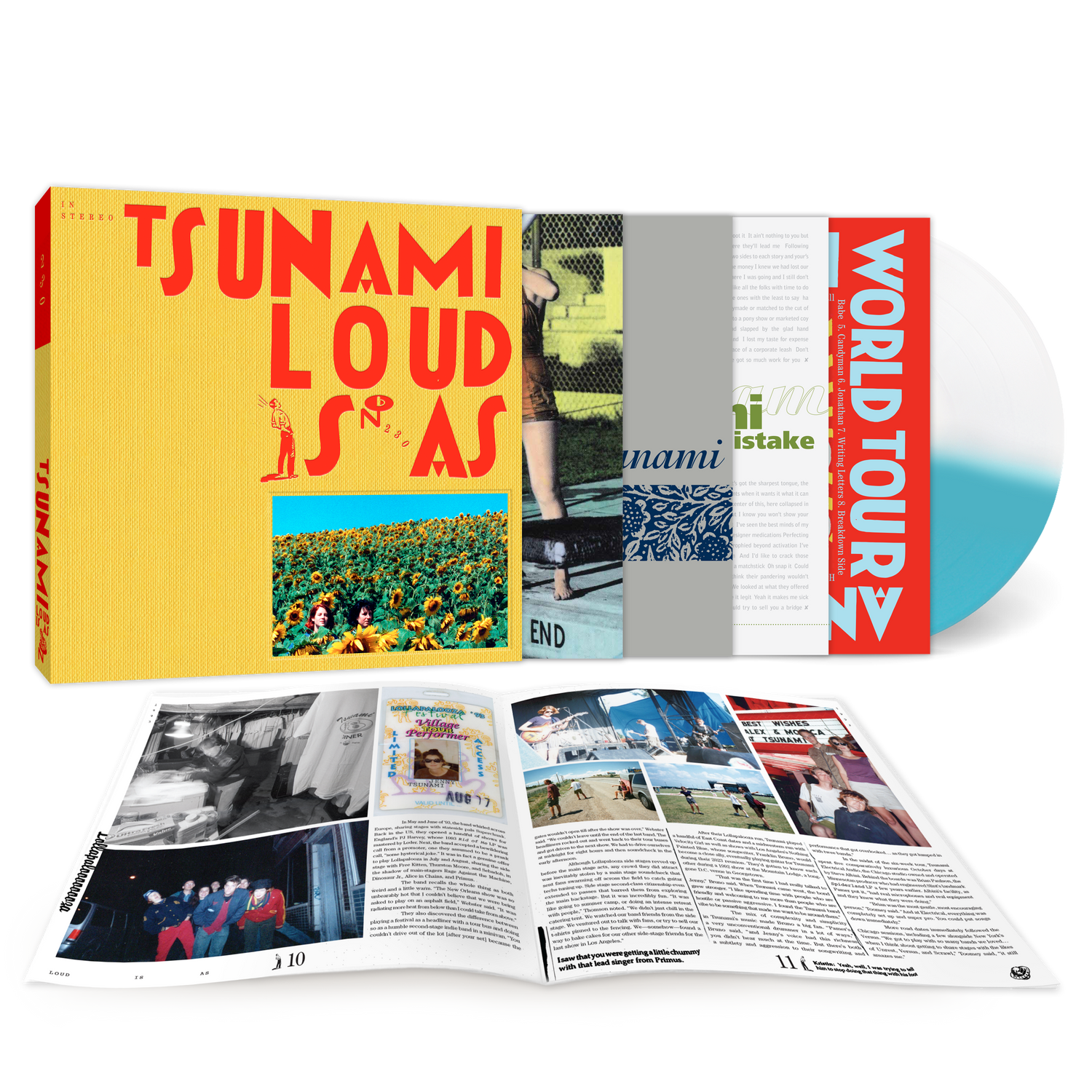 Loud Is As vinyl box set with colorful cover, inserts, and open booklet featuring photos and text