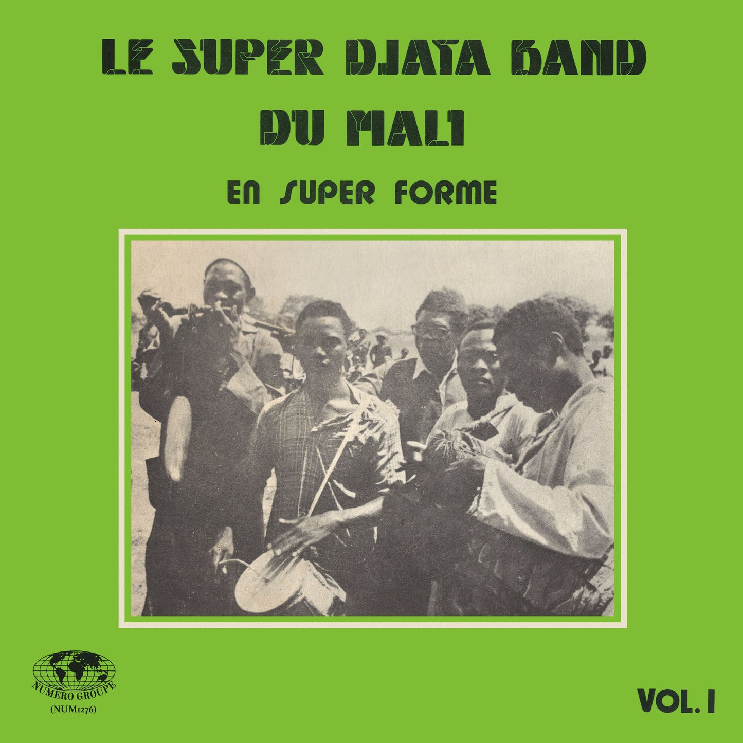 Vintage album cover with musicians playing traditional instruments for En Super Forme Vol. 1 Records release