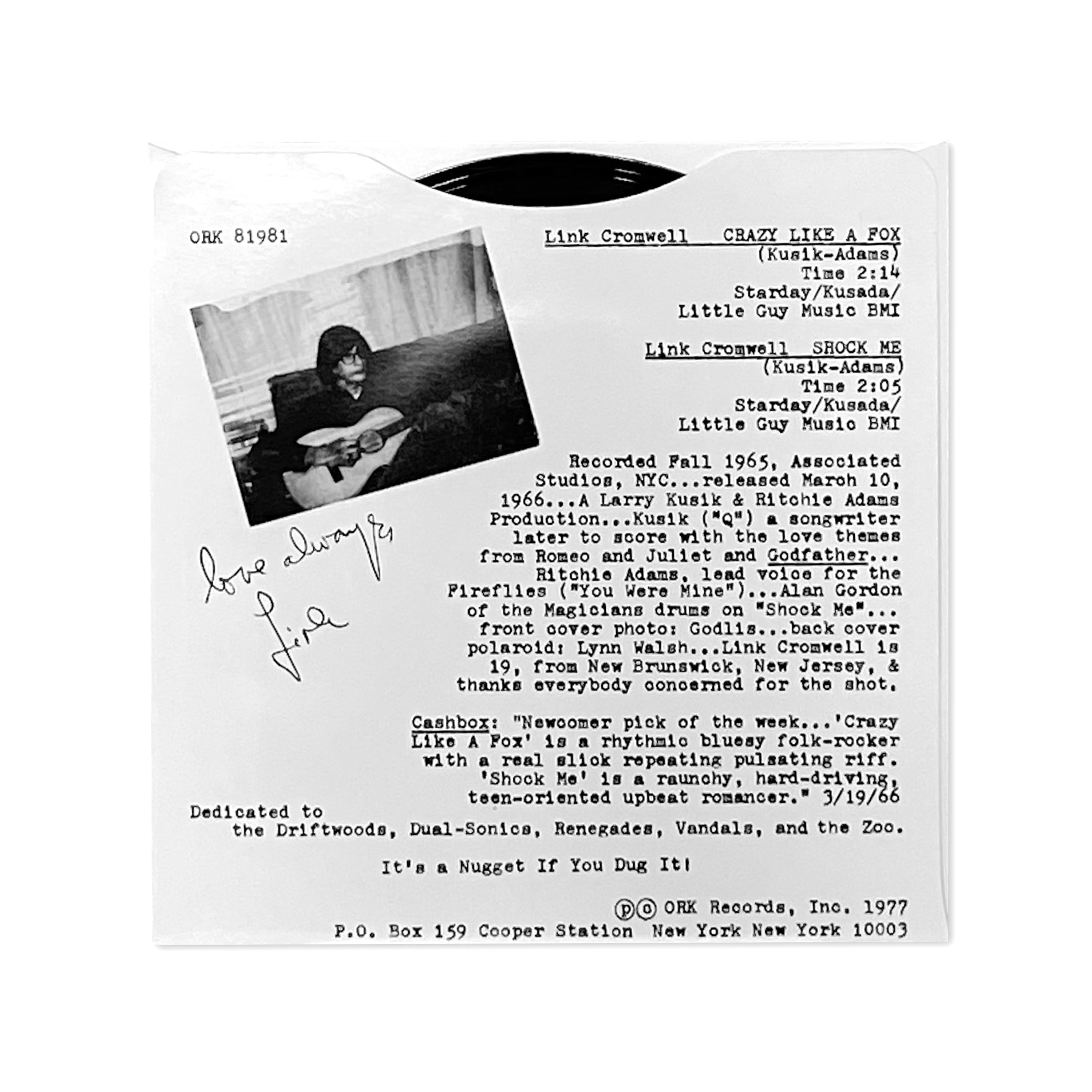 Crazy Like A Fox b/w Shock Me – Numero Group